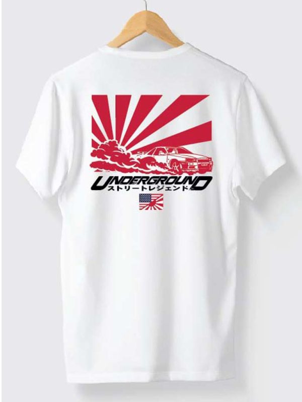 Mens T-shirt Red Sun White - Image 2